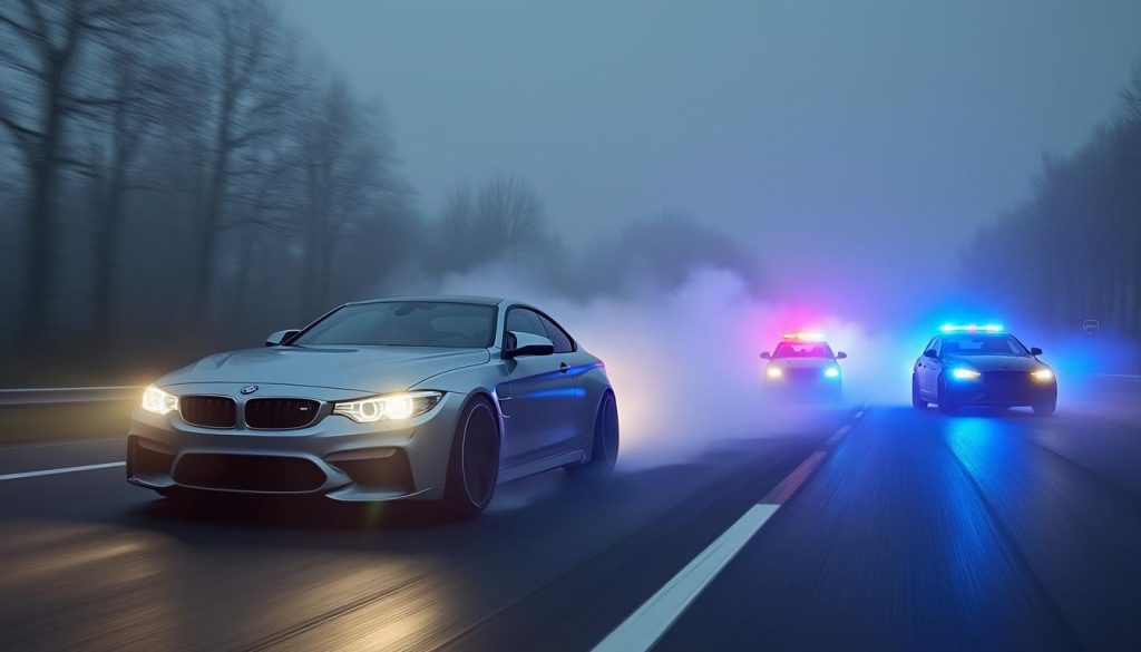 deux chauffards dangereux interceptés par les gendarmes alors qu'ils roulaient à plus de 200 km/h en plein brouillard, mettant en danger leur vie et celle des autres.