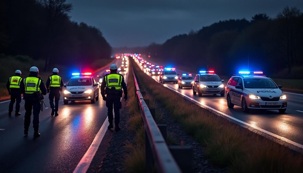 une nuit intense de vigilance avec 1 200 contrôles routiers réalisés, 83 gendarmes mobilisés et 28 permis retirés sur cette route pour garantir la sécurité de tous.