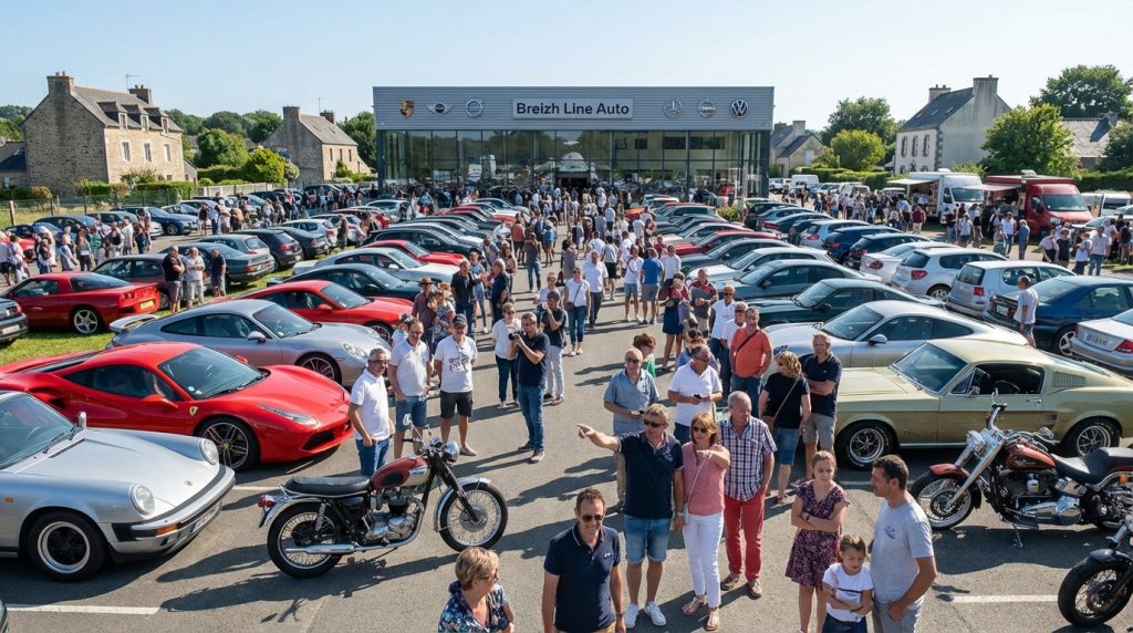 à plougastel-daoulas, plus de 1 000 passionnés se rassemblent chez breizh line auto pour célébrer des voitures et motos d'exception, un événement unique pour les amateurs de belles mécaniques.