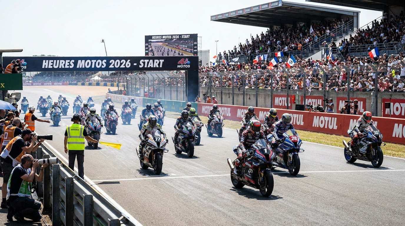 découvrez la chaîne et l'heure de diffusion des heures motos 2026 pour ne rien manquer du départ et de toute la course en direct.