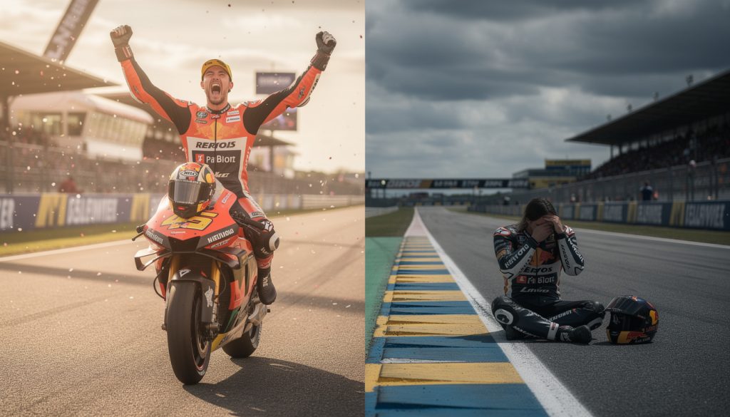 revivez les émotions fortes du motogp au mans avec johann zarco, entre succès éclatant et déception en moins de 24 heures. analyse complète sur le mag sport auto.