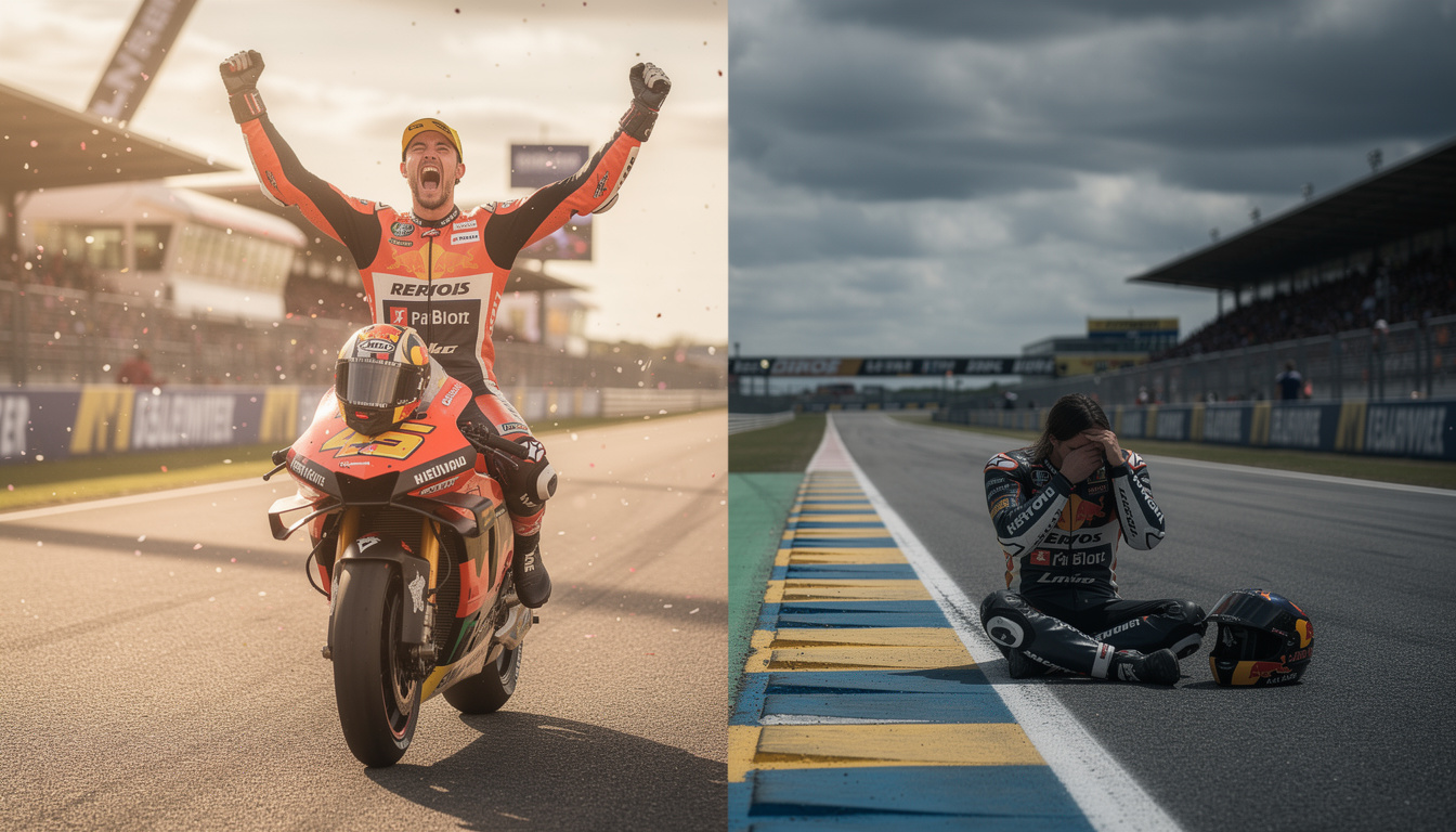revivez les émotions fortes du motogp au mans avec johann zarco, entre succès éclatant et déception en moins de 24 heures. analyse complète sur le mag sport auto.