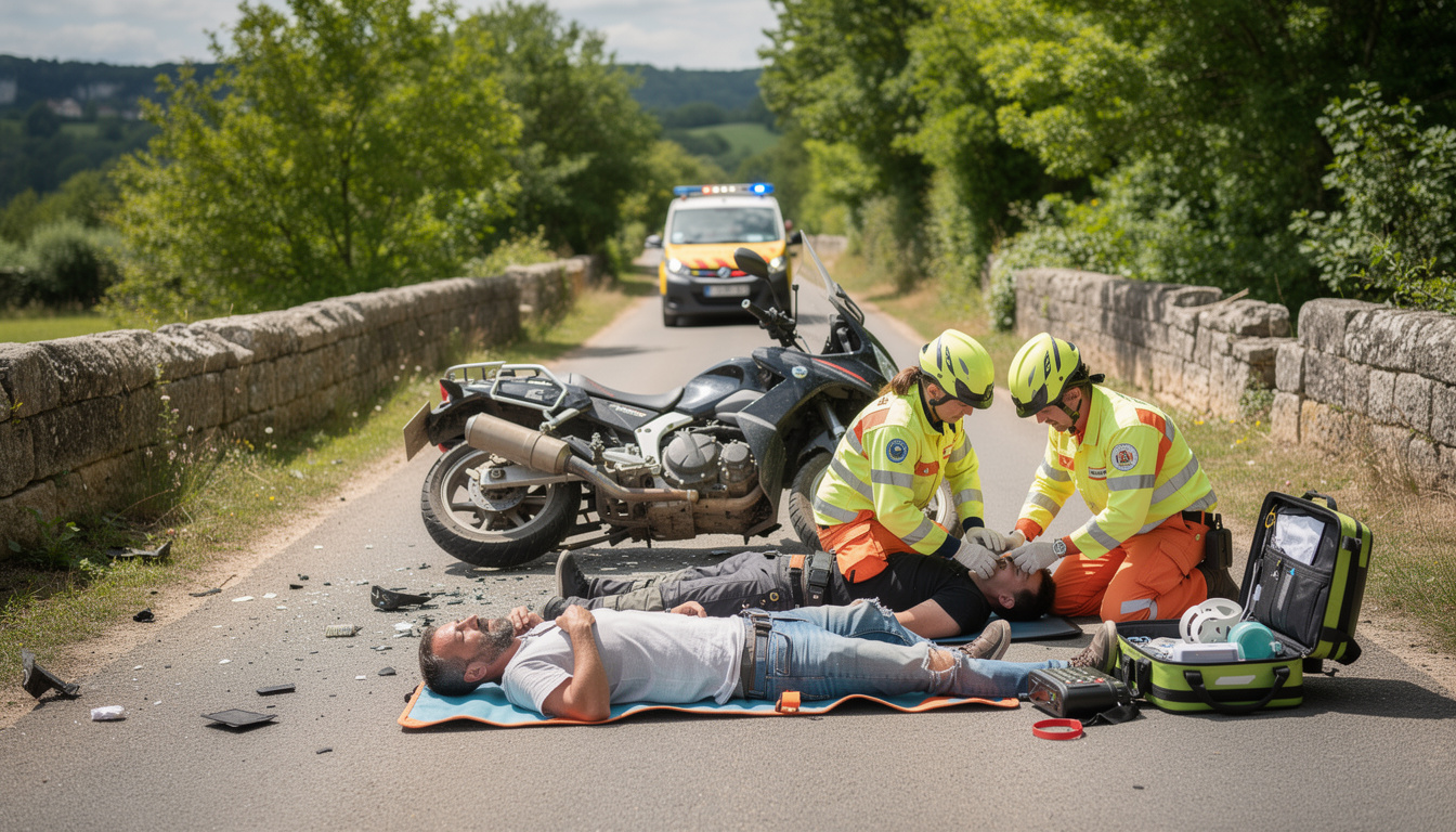 un grave accident en dordogne impliquant une moto et un scooter a causé deux blessés graves. découvrez les circonstances et l'intervention des secours.