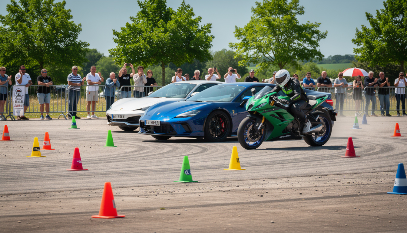 ne manquez pas la 1ère édition du slalom du pays vannetais ce dimanche au prat, organisée par l’auto moto club du morbihan. une journée pleine de sensations au rendez-vous !