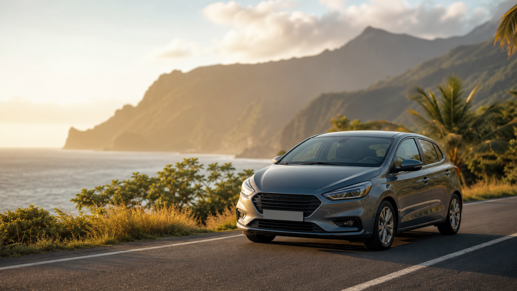 Voiture de location sur la côte de La Réunion